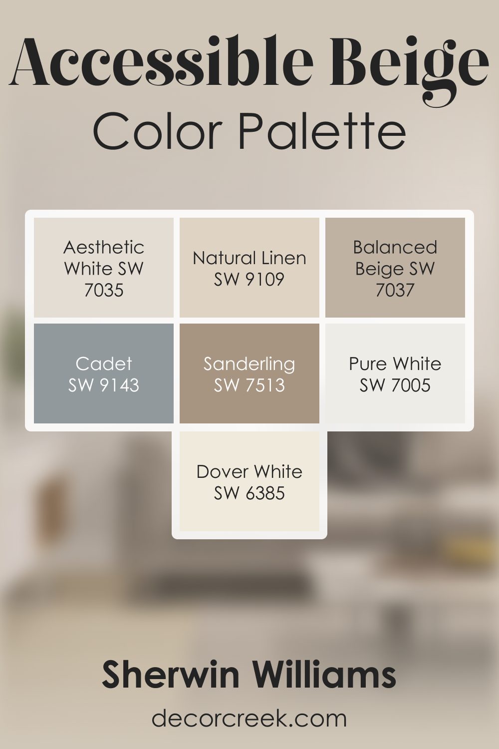 Accessible Beige SW 7036 by Sherwin Williams Color Palette