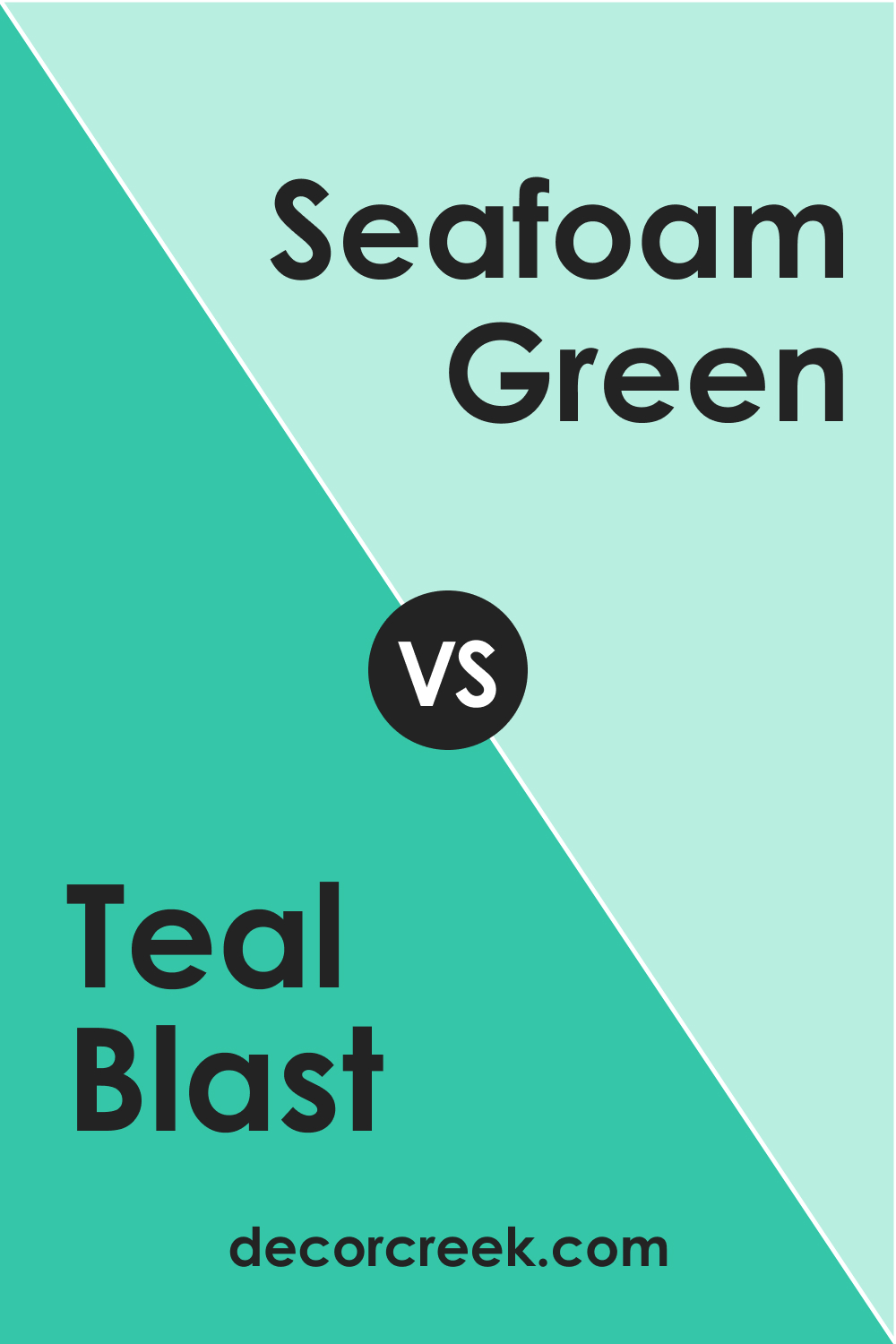 Teal Blast 2039-40 vs. BM 2039-60 Seafoam Green