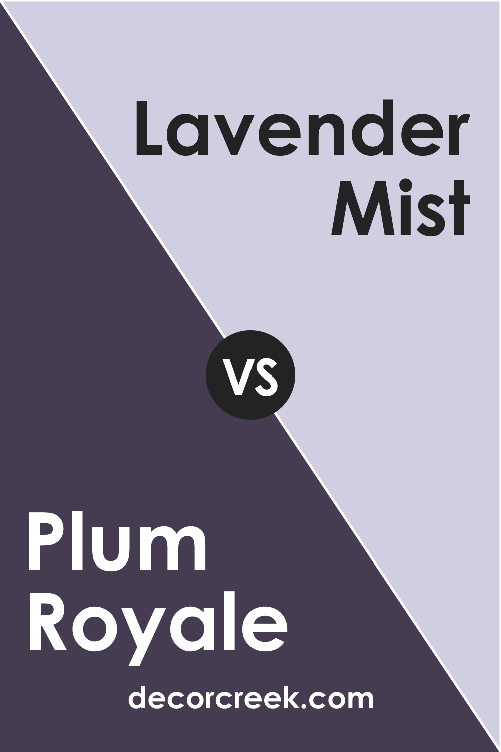 Plum Royale 2070-20 vs. BM 2070-60 Lavender Mist