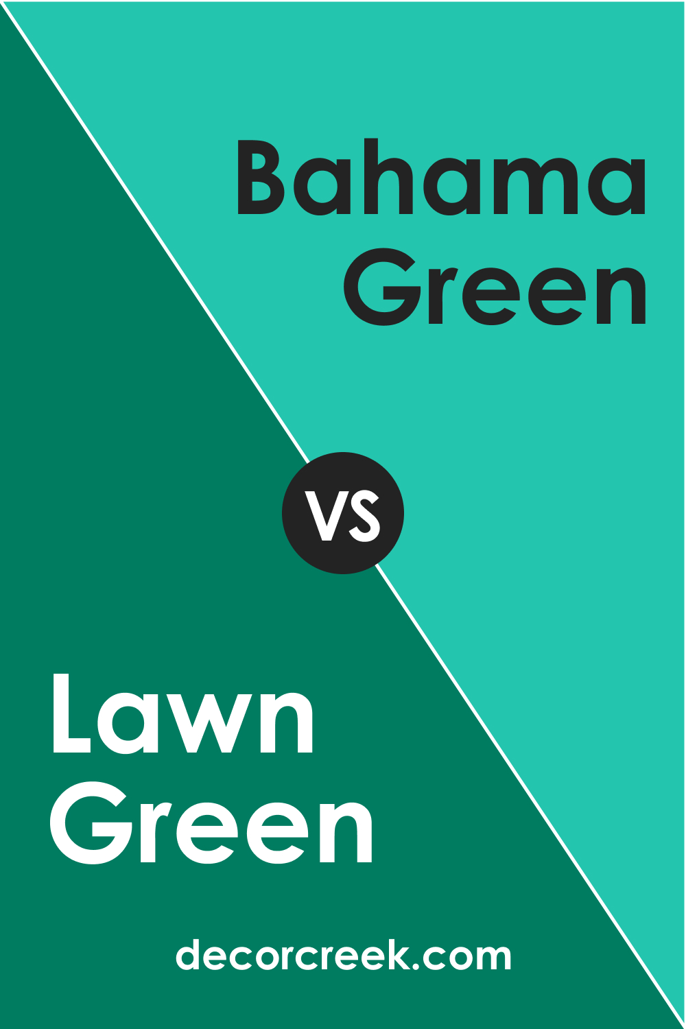 Lawn Green 2045-20 vs. BM 2045-40 Bahama Green