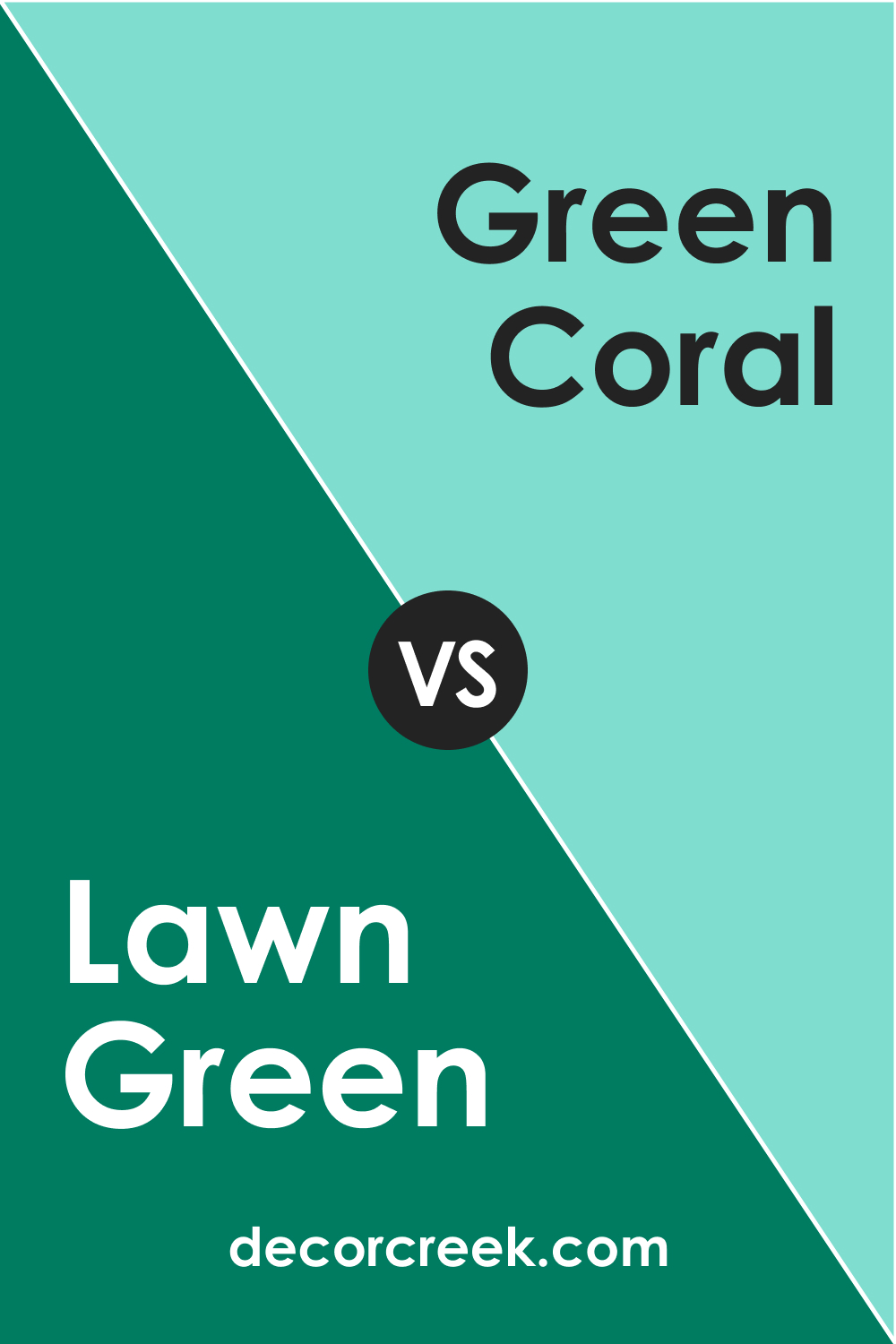 Lawn Green 2045-20 vs. BM 2045-50 Green Coral