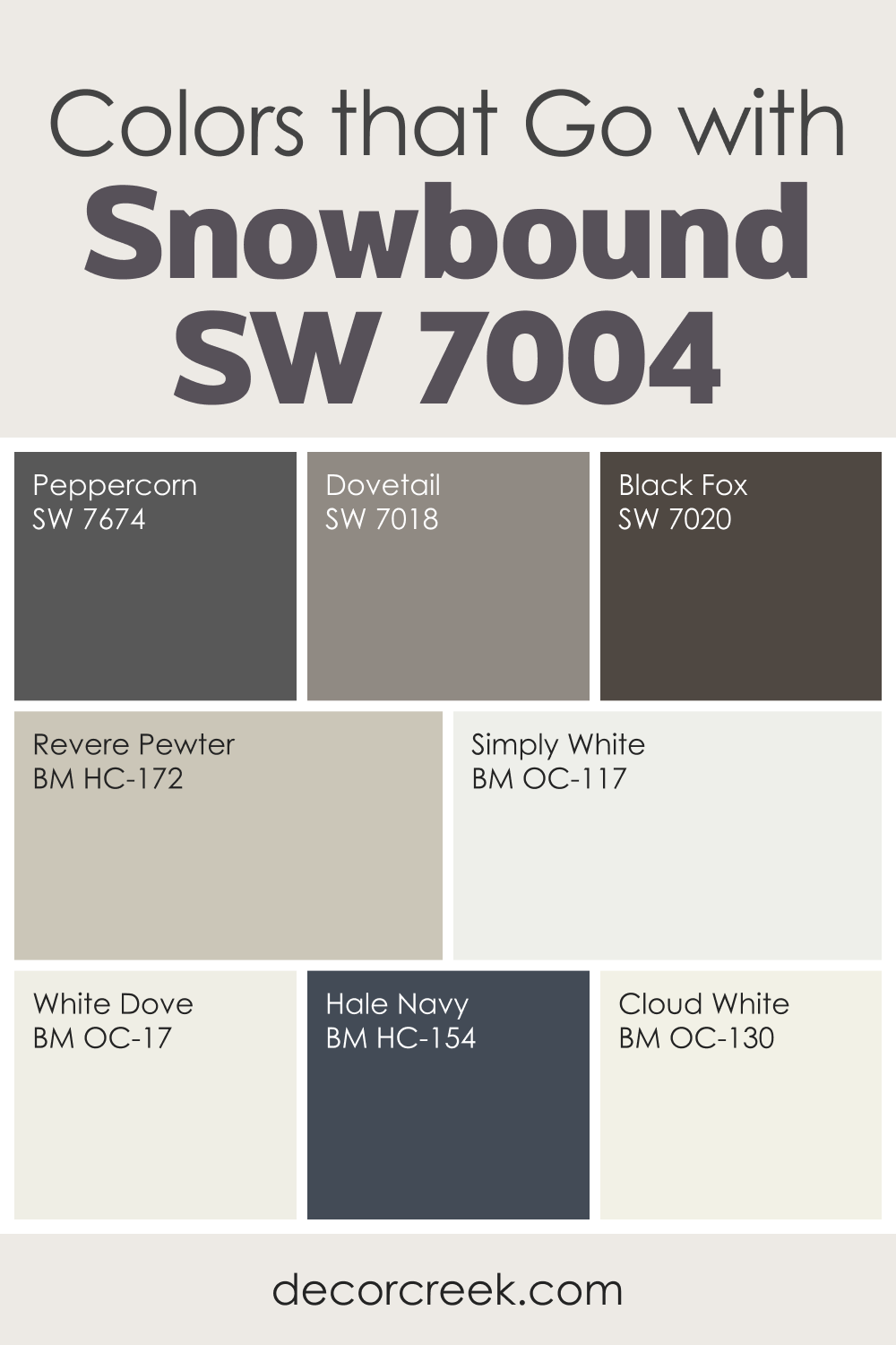 Colors That Go With Snowbound SW 7004 for a Clean and Modern Home