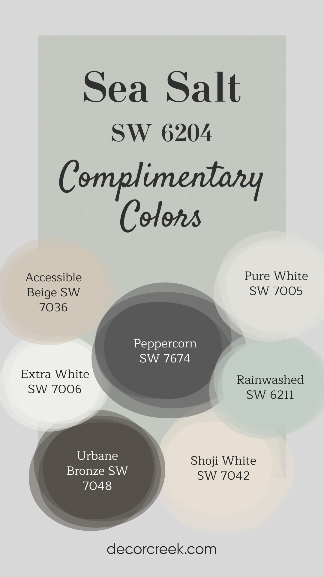 Complimentary Colors for Sea Salt SW 6204 Paint Color by Sherwin-Williams