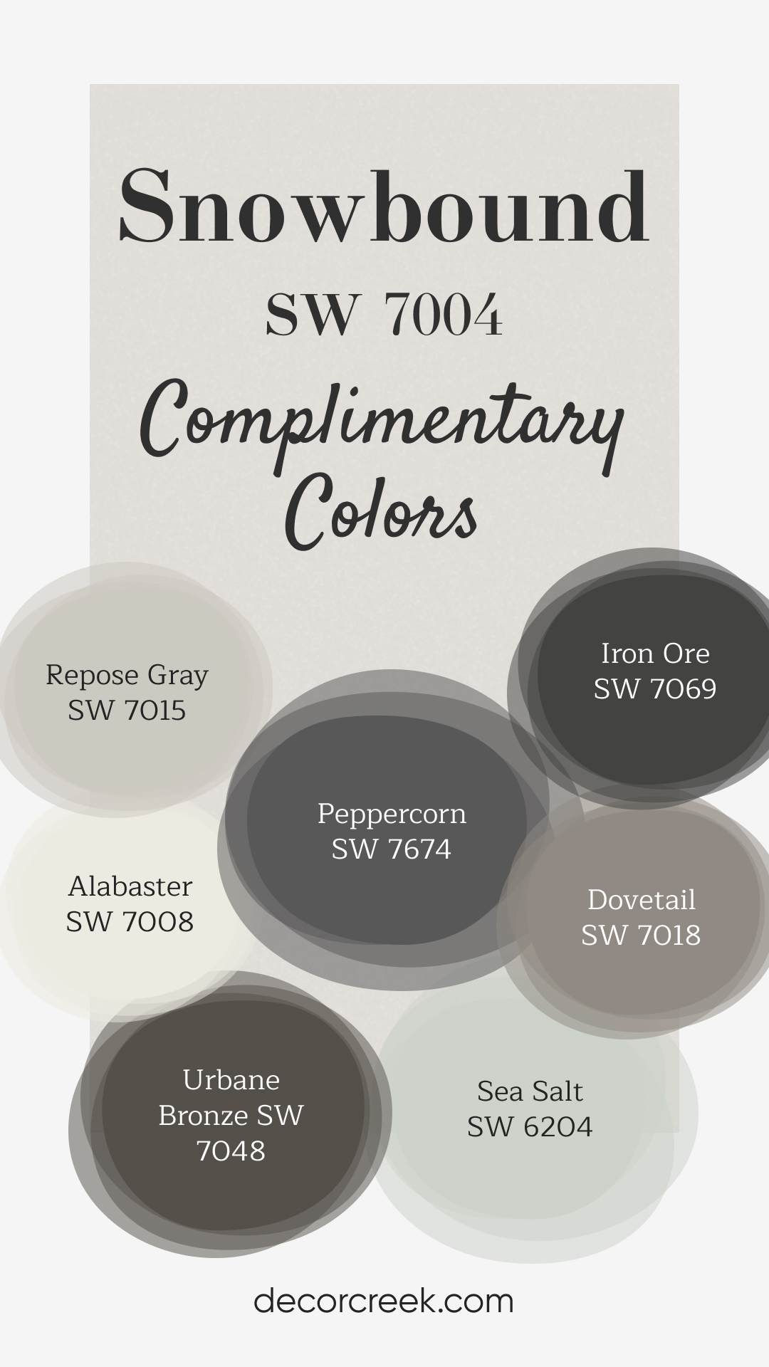 Complimentary Colors for Snowbound SW 7004 Paint Color by Sherwin-Williams