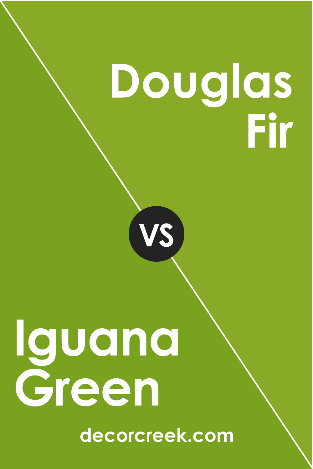 Iguana Green 2028-10 vs. BM 2028-20 Douglas Fir