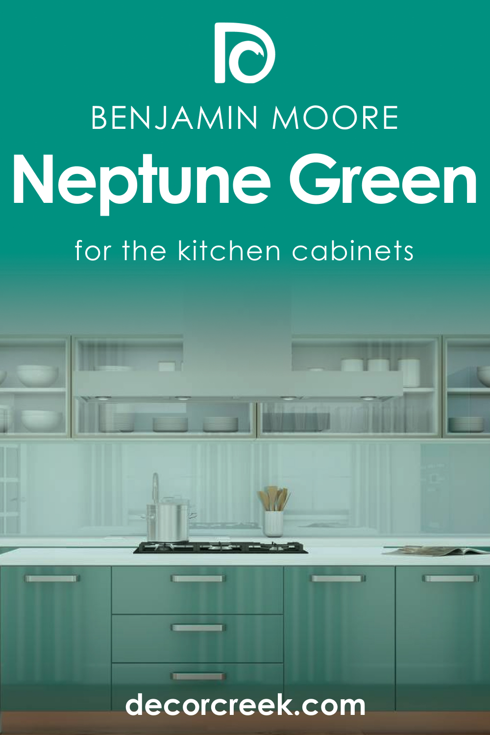 Neptune Green 658 on the Kitchen Cabinets