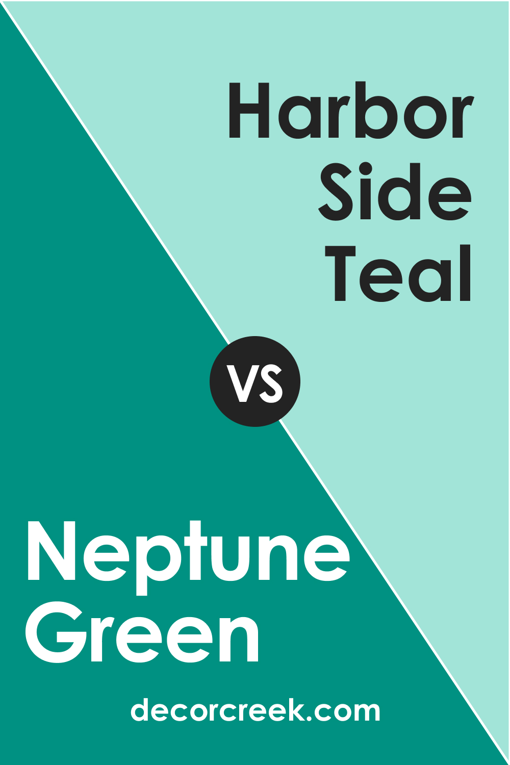 Neptune Green 658 vs. BM 654 Harbor Side Teal