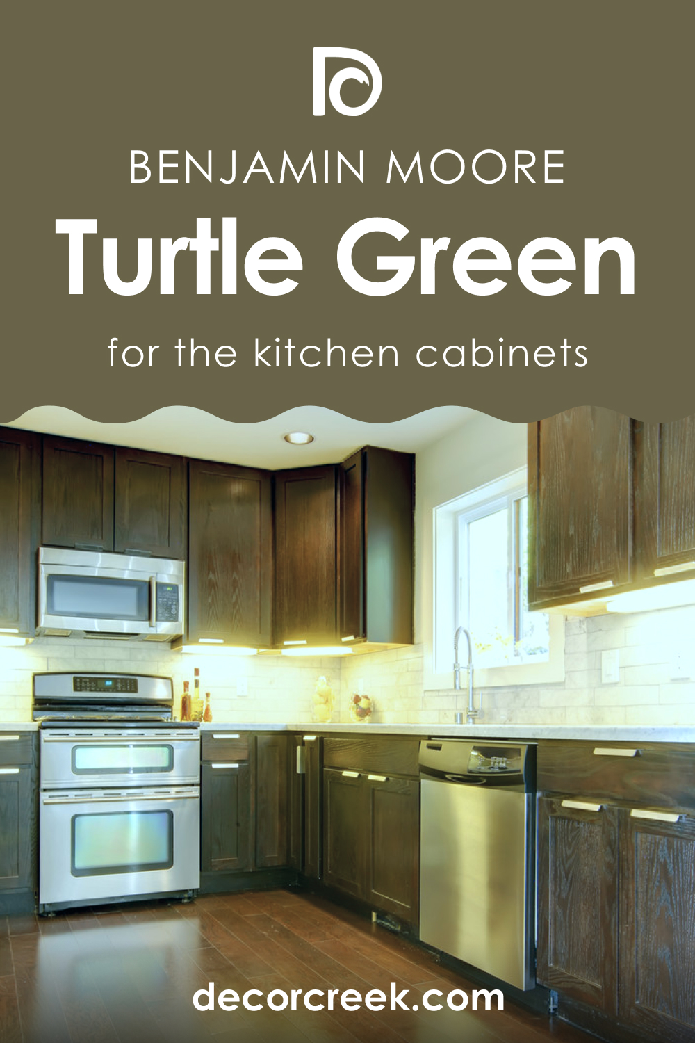 Turtle Green 2142-20 on the Kitchen Cabinets