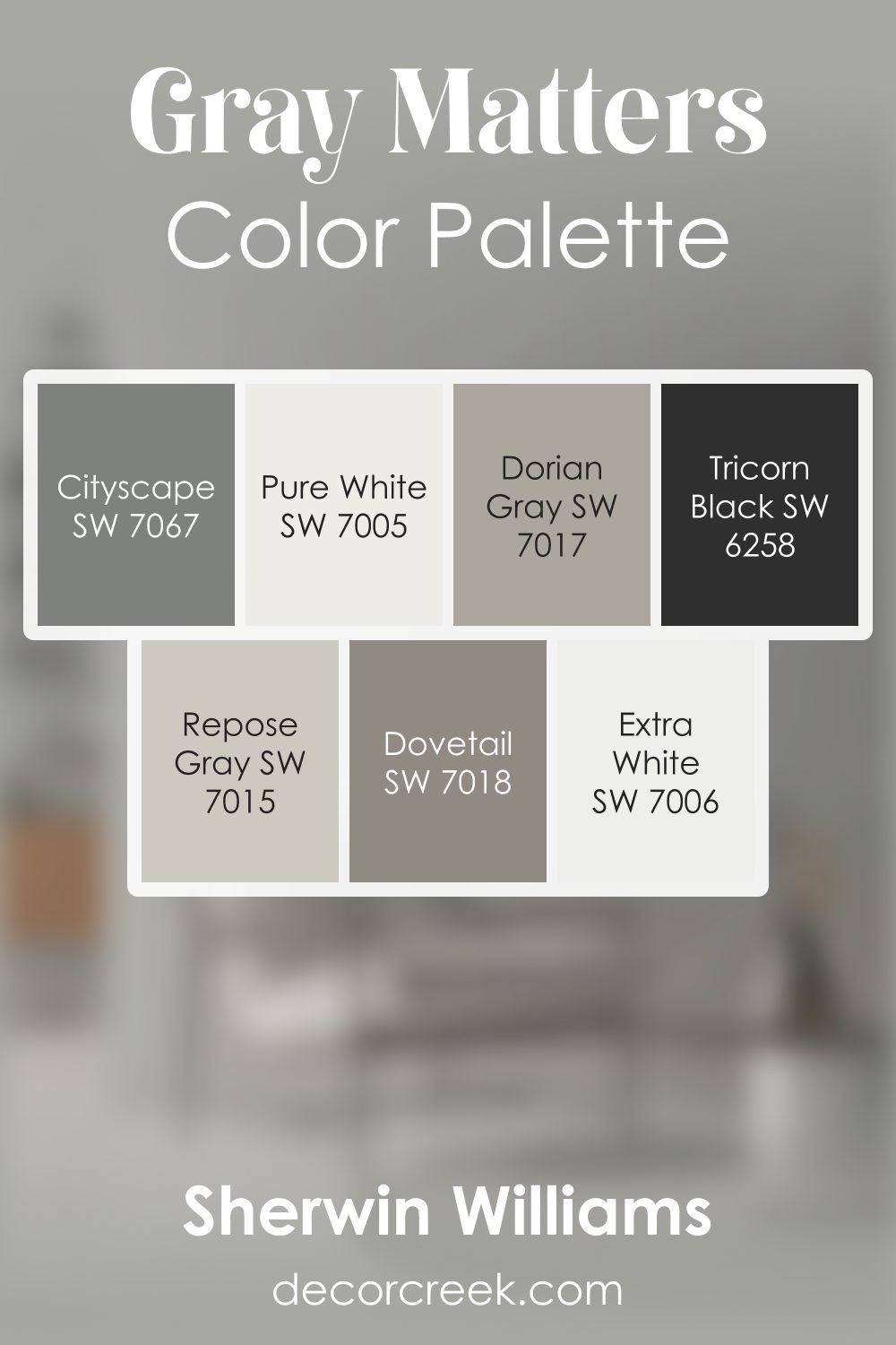 Gray Matters SW 7066 by Sherwin Williams Color Palette
