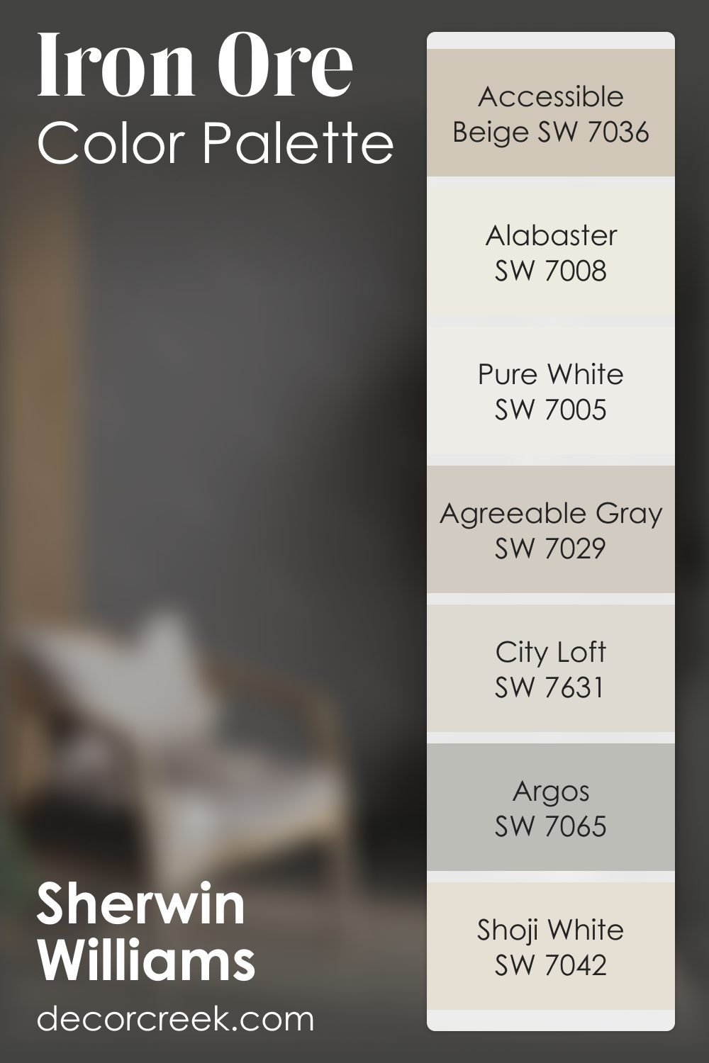 Iron Ore SW 7069 by Sherwin Williams Color Palette