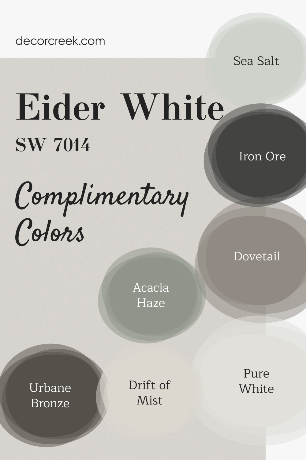 Complimentary Colors for Eider White SW 7014 Paint Color by Sherwin Williams