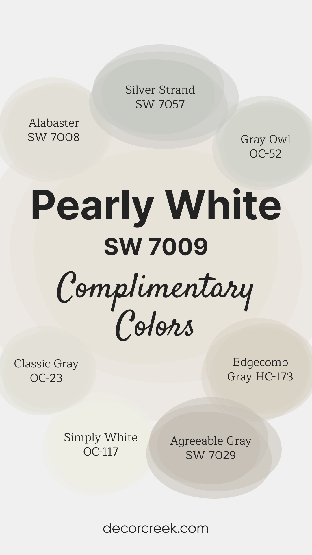 Complimentary Colors for Pearly White SW 7009 Paint Color by Sherwin Williams