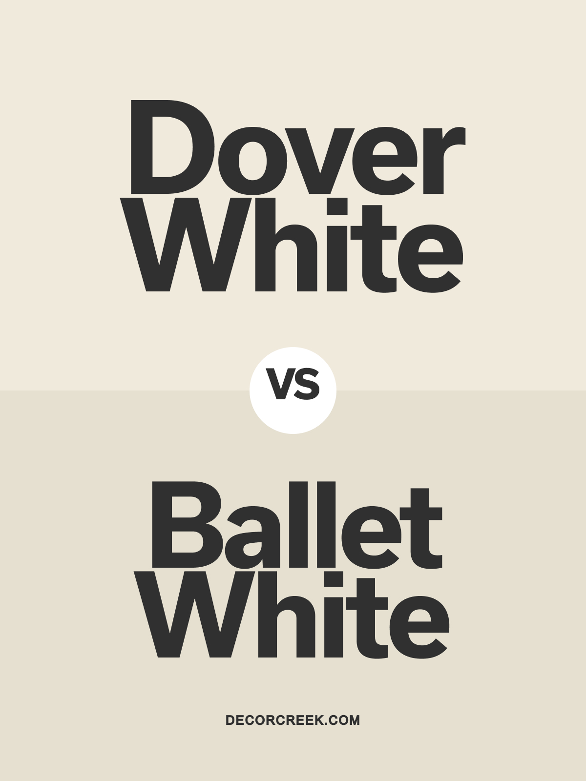 Dover White SW 6385 vs Ballet White OC-9 by Benjamin Moore