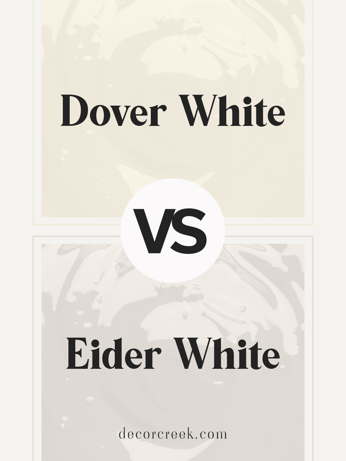 Dover White SW 6385 vs Eider White SW 7014 by Sherwin Williams