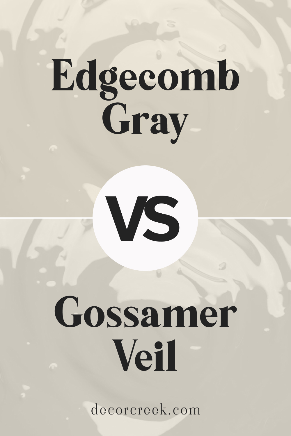 Edgecomb Gray HC-173 vs Gossamer Veil SW 9165 by Sherwin Williams