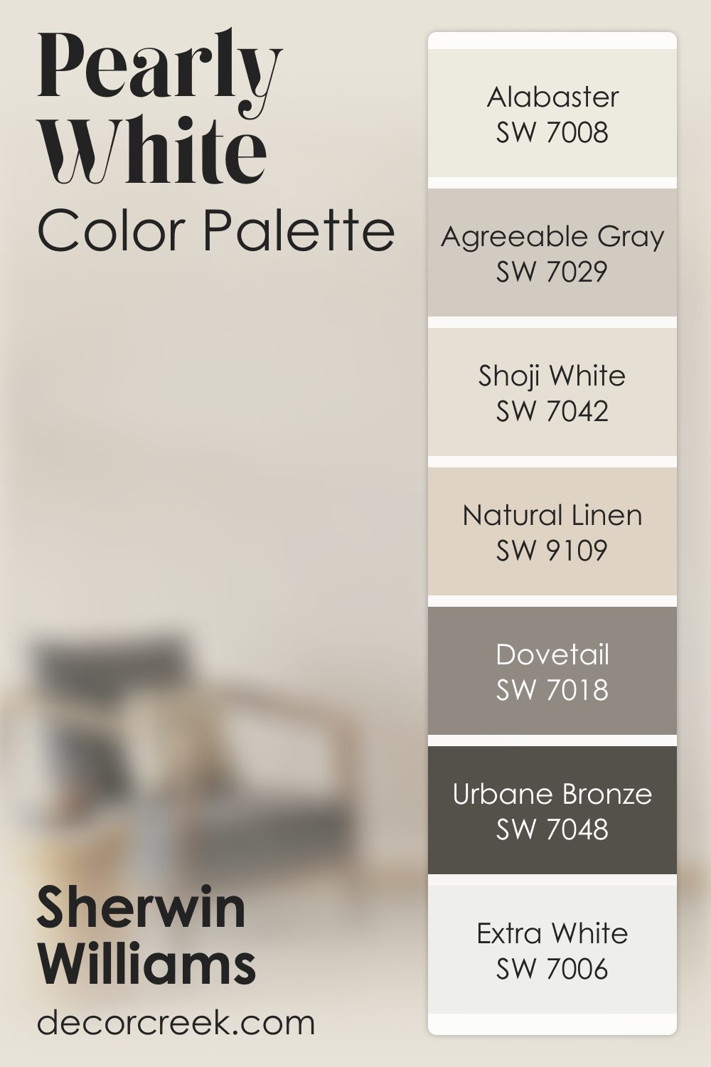 Pearly White SW 7009 by Sherwin Williams Color Palette