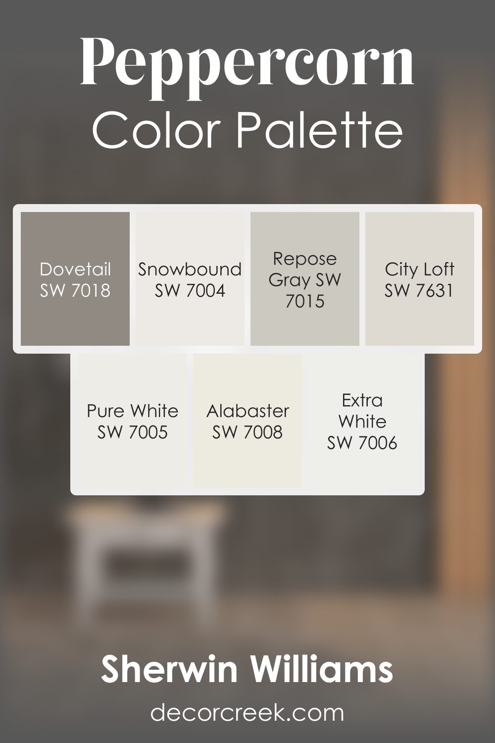 Peppercorn SW 7674 by Sherwin Williams Color Palette