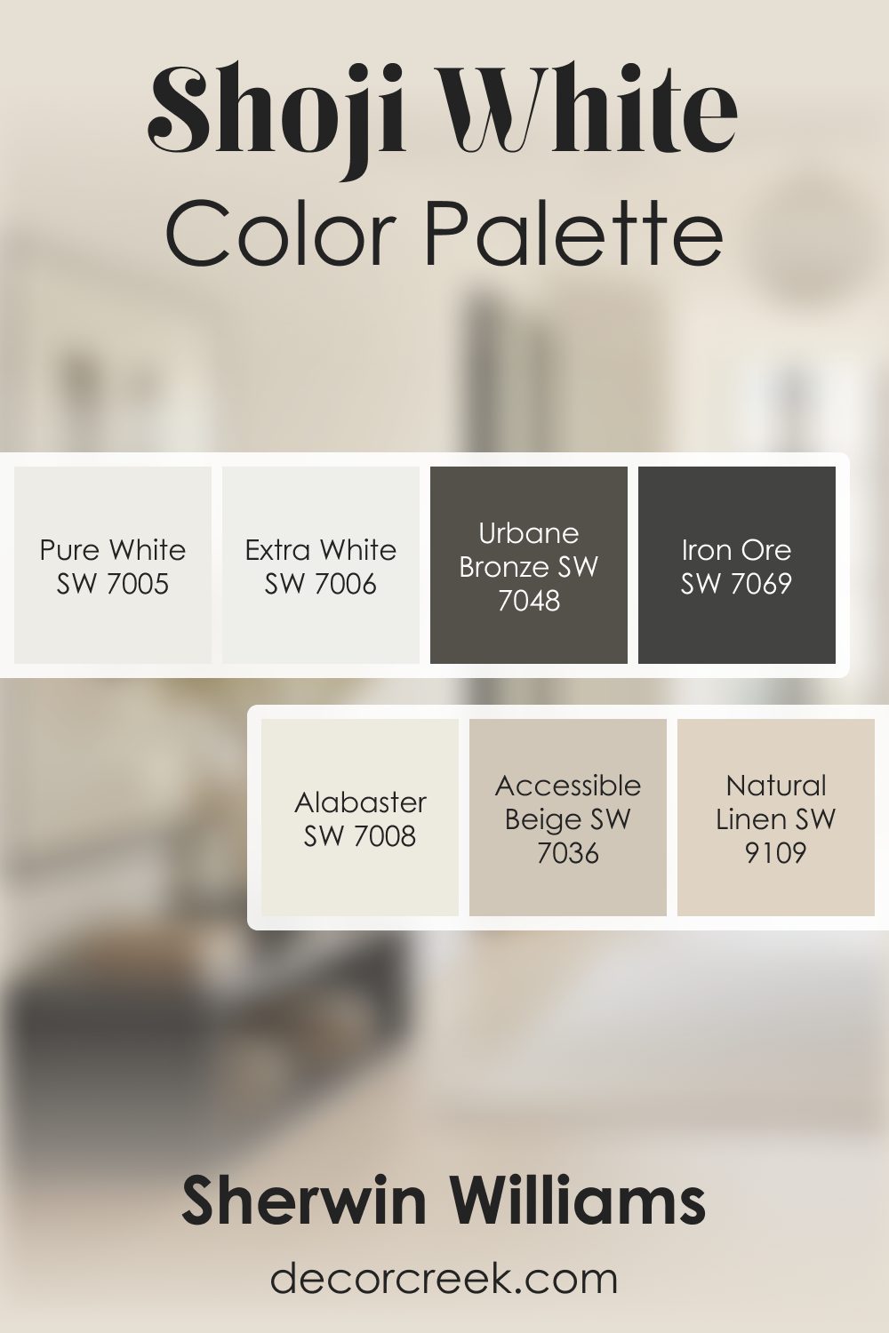 Shoji White SW 7042 by Sherwin Williams Color Palette