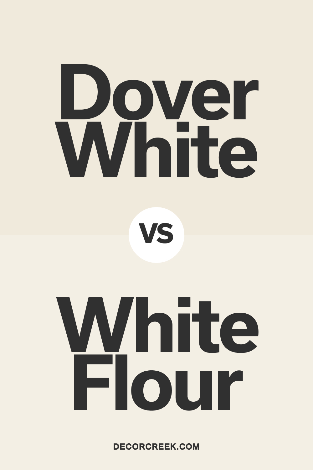 White Flour SW 7102 vs Dover White SW 6385 by Sherwin Williams