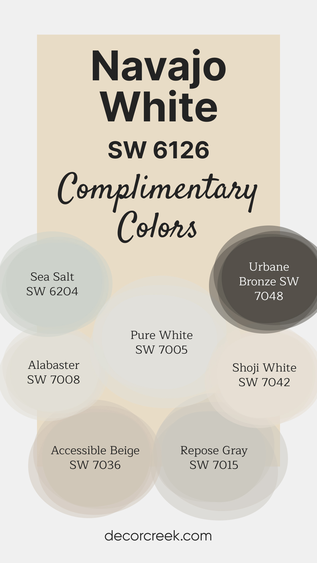 Complimentary Colors for Navajo White SW 6126 Paint Color by Sherwin Williams