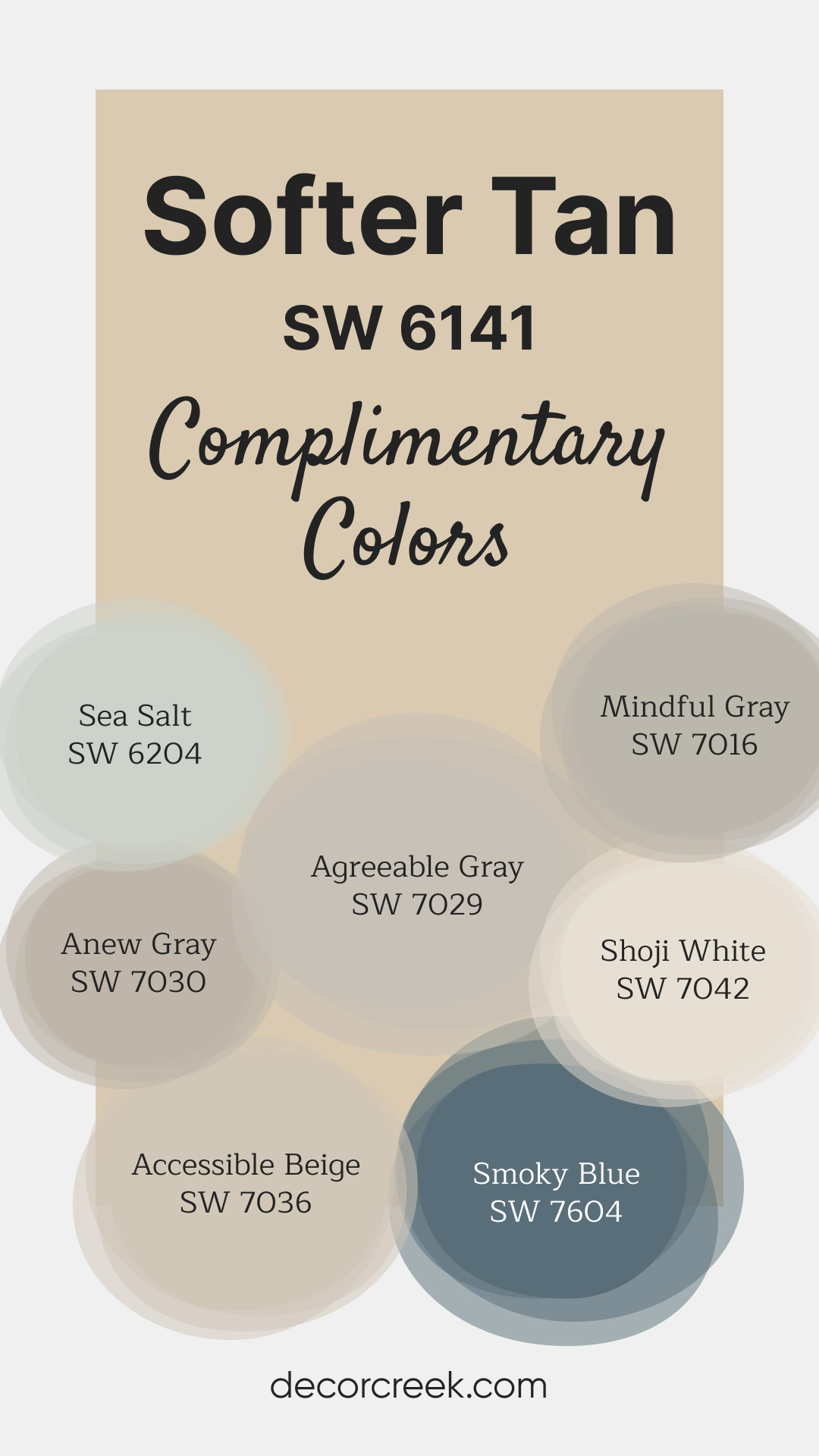 Complimentary Colors for Softer Tan SW 6141 Paint Color by Sherwin Williams