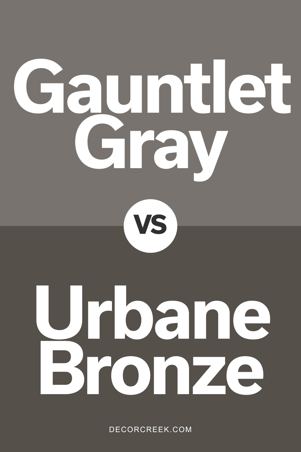 Gauntlet Gray SW 7019 vs Urbane Bronze SW 7048 by Sherwin Williams