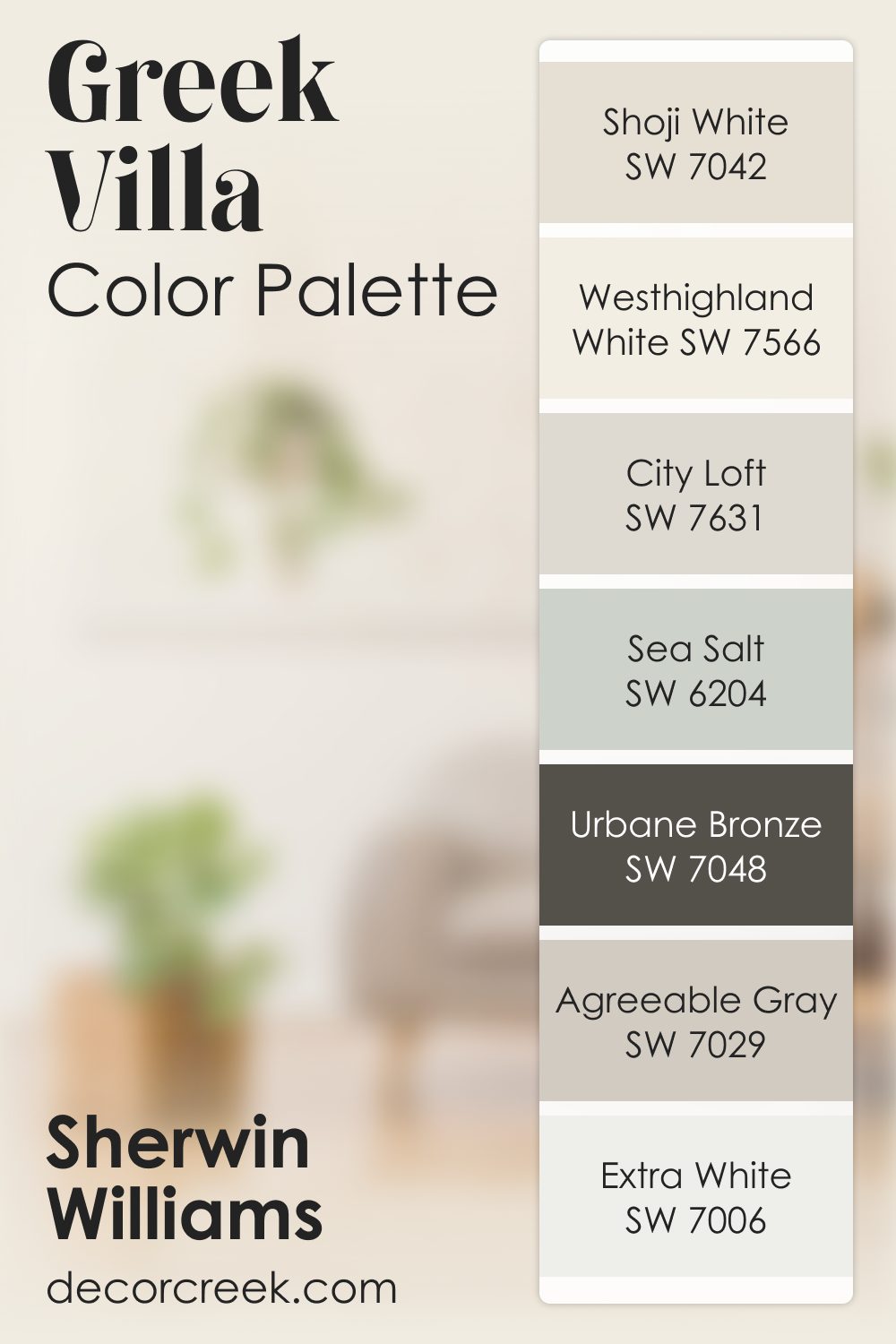 Greek Villa SW 7551 by Sherwin Williams Color Palette