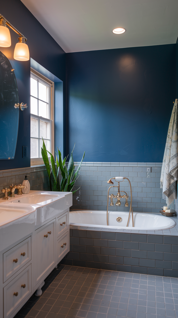 Hale Navy for a Bold, Stylish Bathroom -1