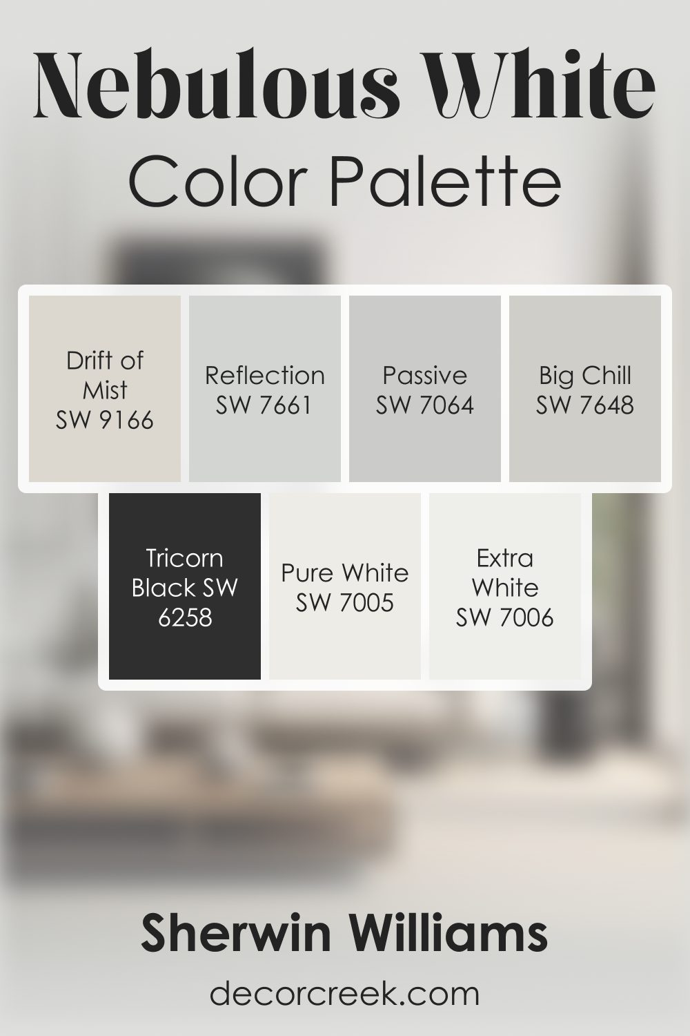 Nebulous White SW 7063 by Sherwin Williams Color Palette