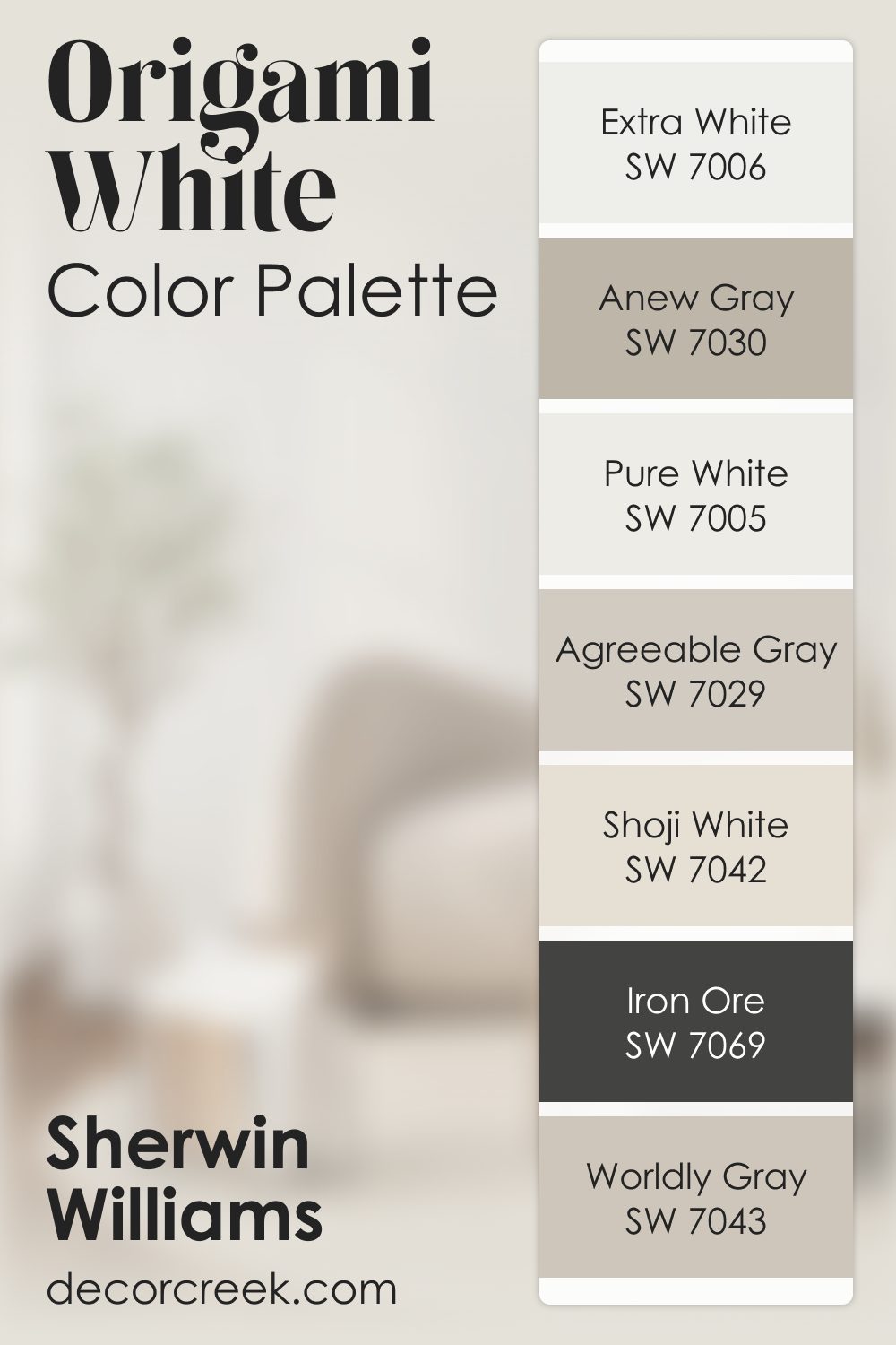Origami White SW 7636 by Sherwin Williams Color Palette