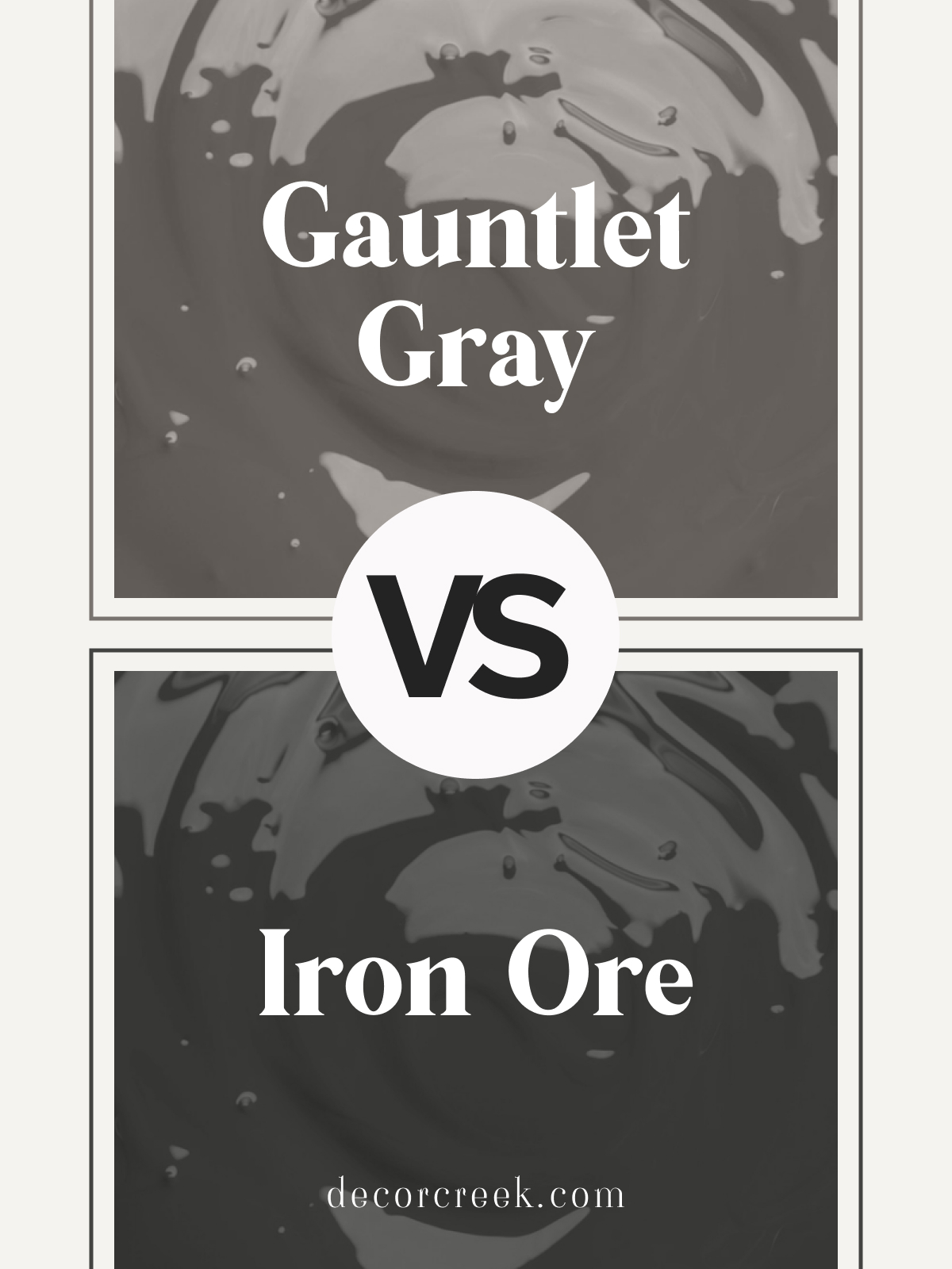 SW Iron Ore SW 7069 vs Gauntlet Gray SW 7019 by Sherwin Williams