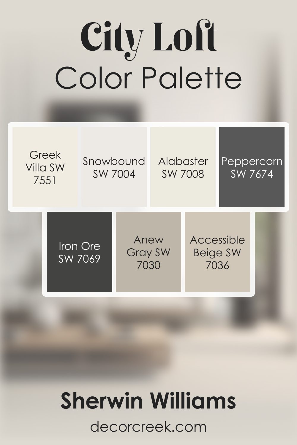 City Loft SW 7631 by Sherwin Williams Color Palette