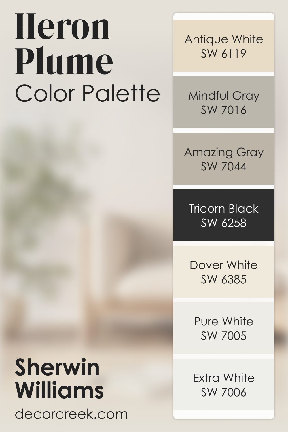 Heron Plume SW 6070 by Sherwin Williams Color Palette