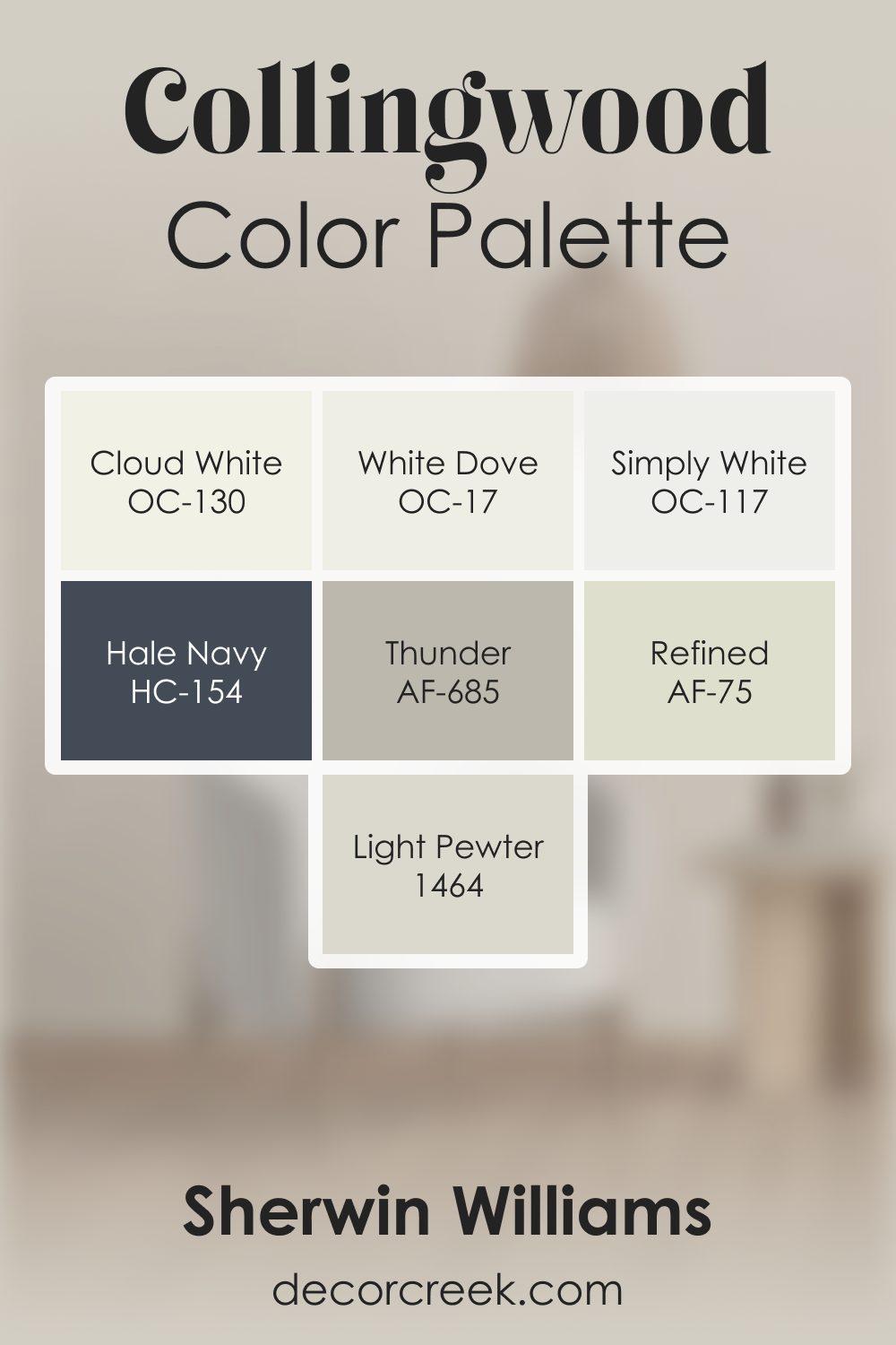 Collingwood OC-28 by Benjamin Moore Color Palette