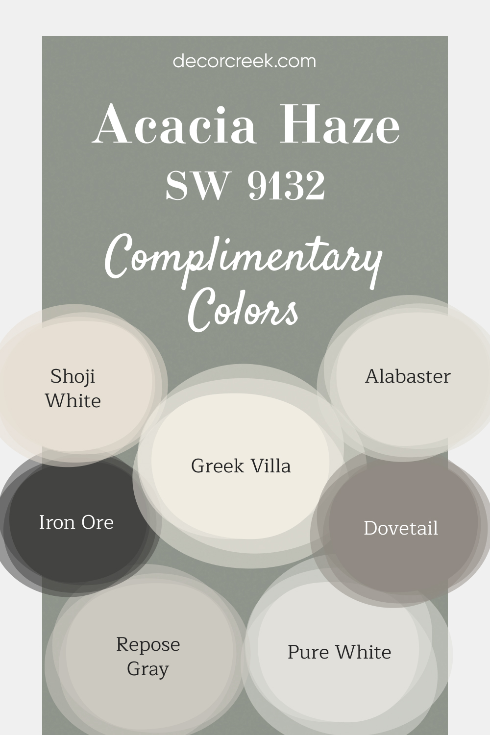 Complimentary Colors for Acacia Haze SW 9132 Paint Color by Sherwin Williams