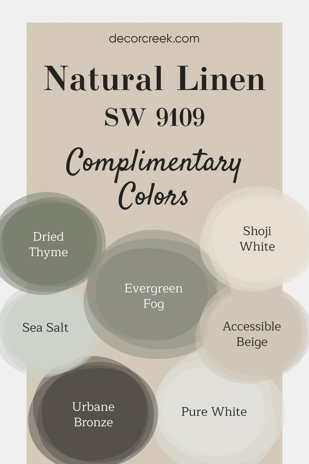 Complimentary Colors for Natural Linen SW 9109 Paint Color by Sherwin Williams