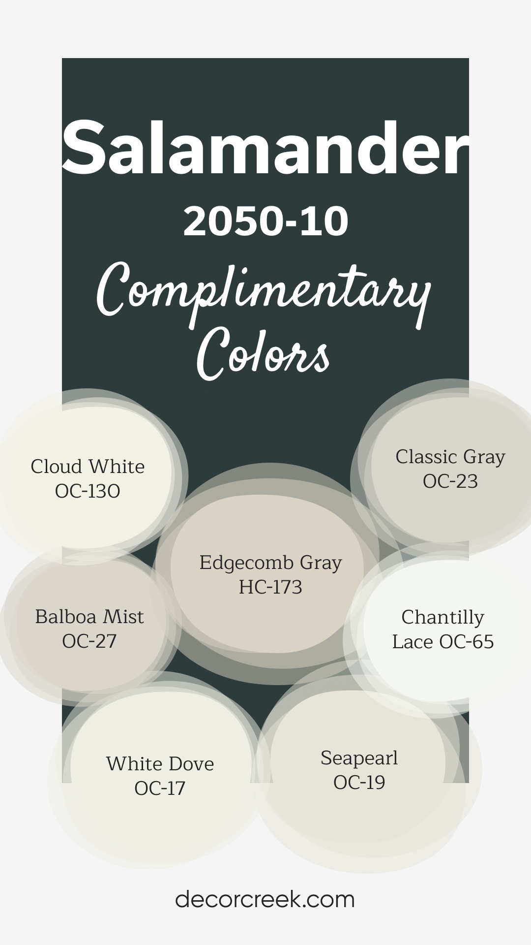 Complimentary Colors for Salamander 2050-10 Paint Color by Benjamin Moore