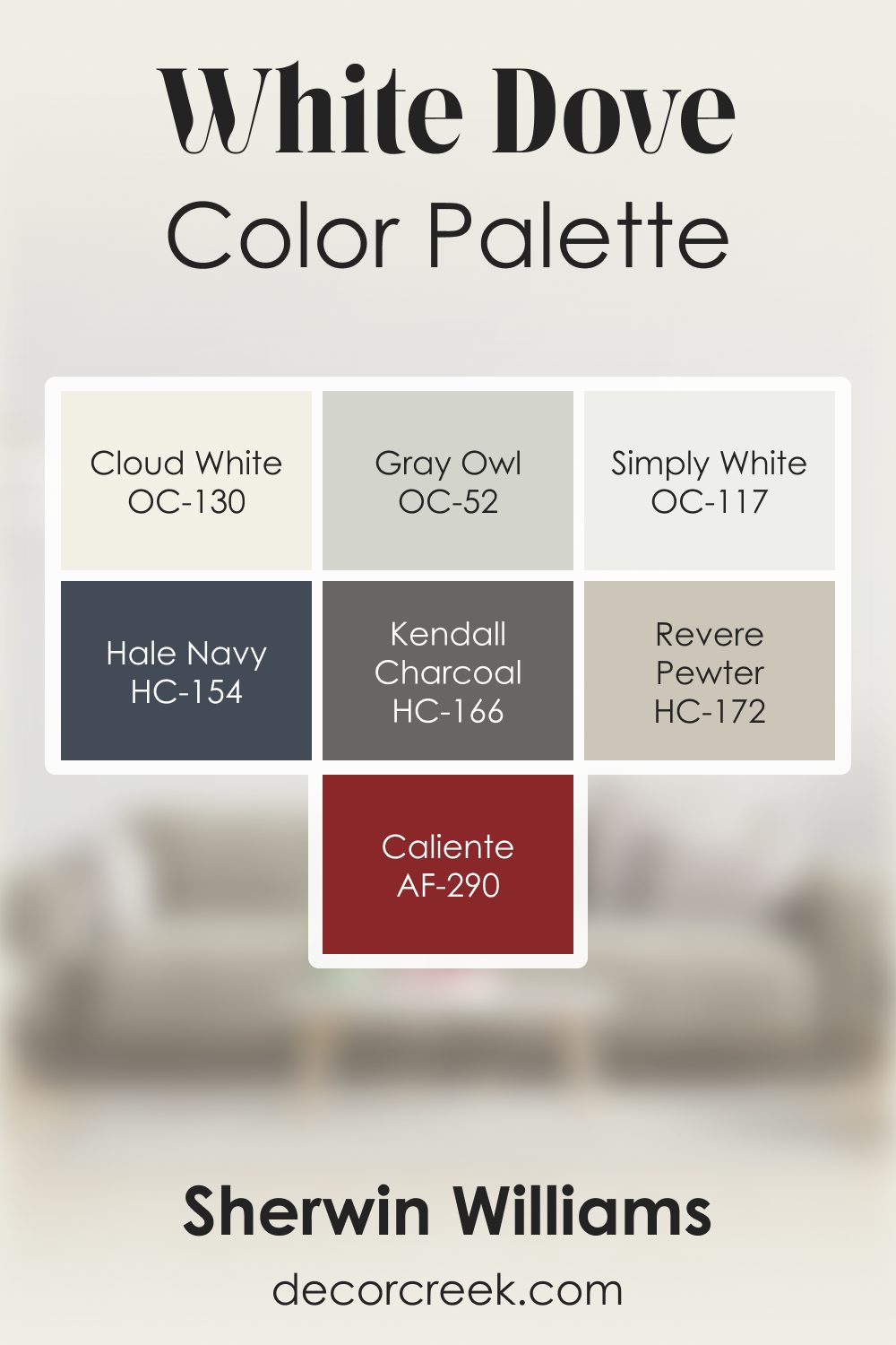 White Dove OC-17 by Benjamin Moore Color Palette
