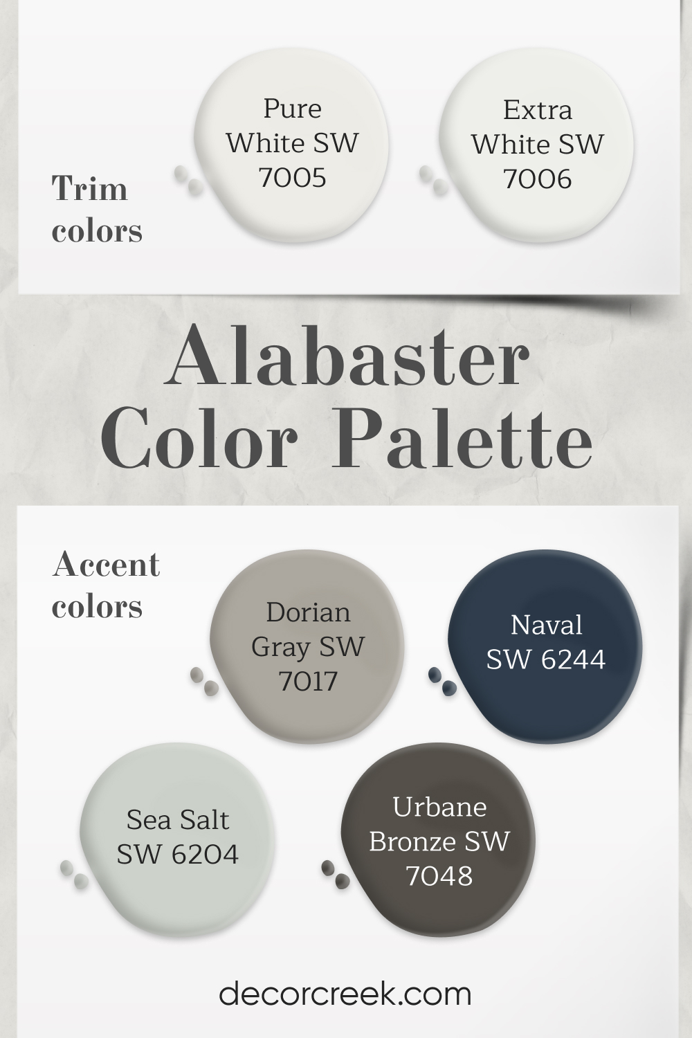 Alabaster Paint Color Palettes Perfect Pairings. Palette 1 Classic Elegance