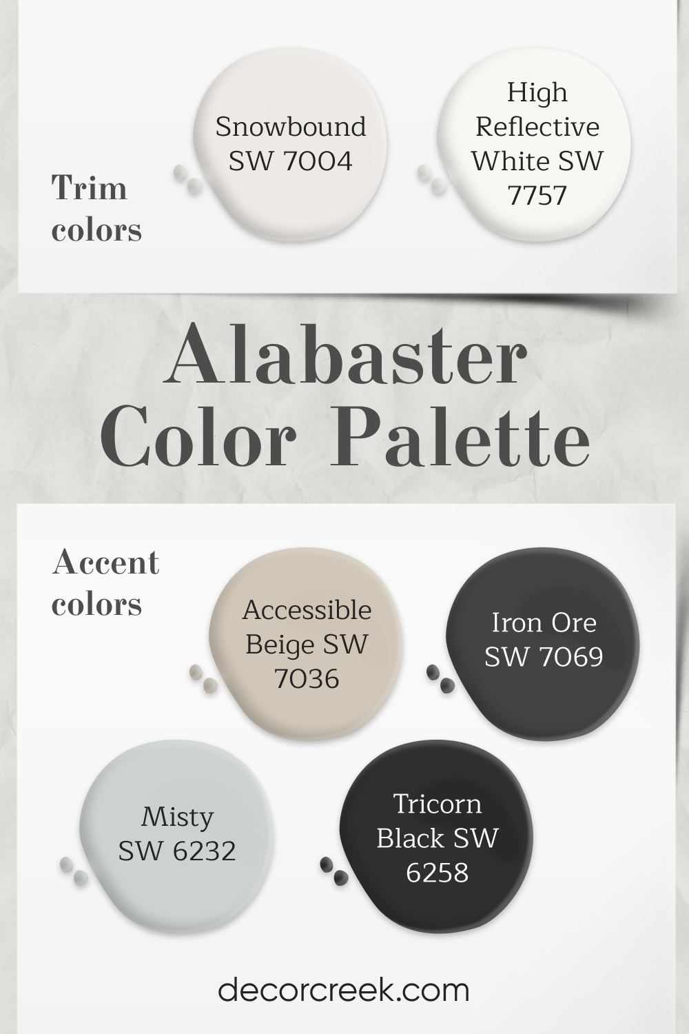 Alabaster Paint Color Palettes Perfect Pairings. Palette 2 Modern Contrast