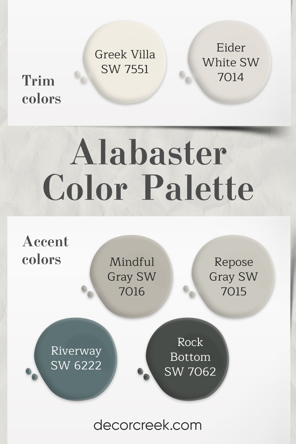 Alabaster Paint Color Palettes Perfect Pairings. Palette 3 Soft Serenity