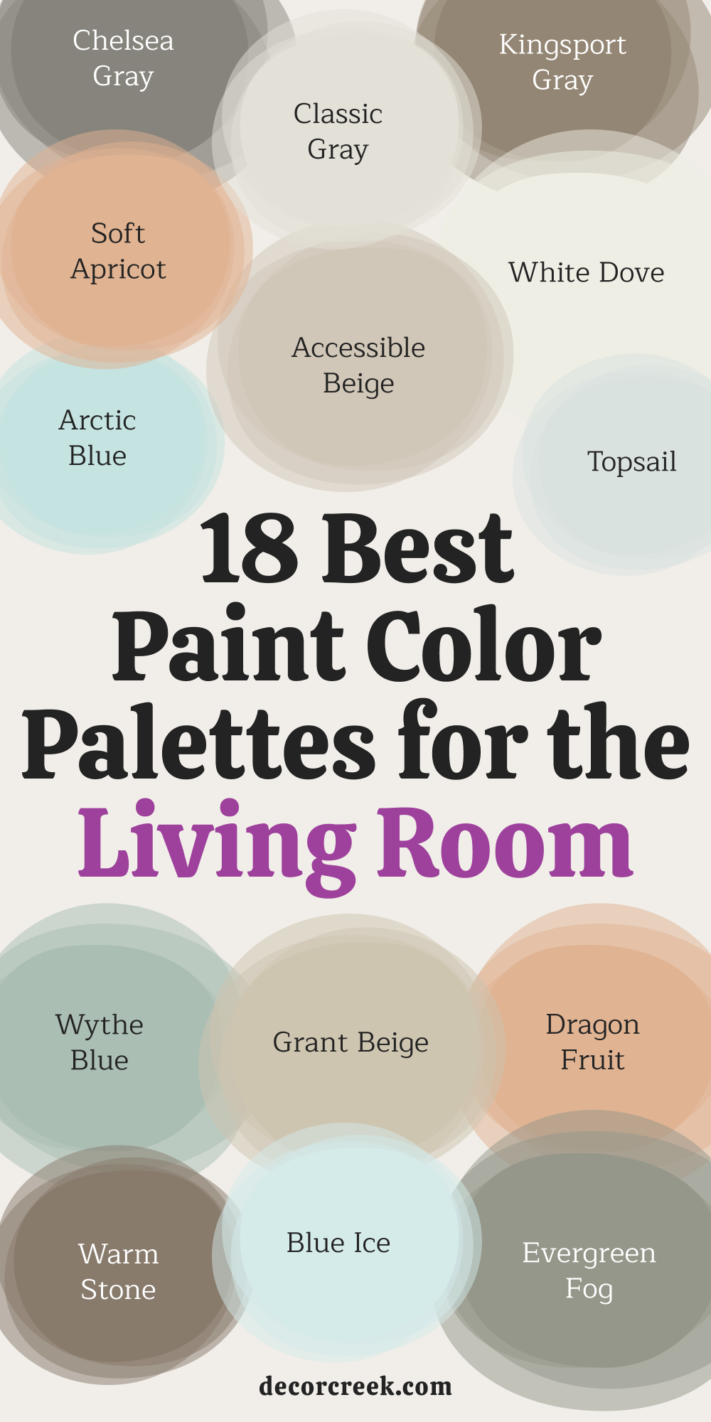 18 Best Paint Color Palettes for the Living Room