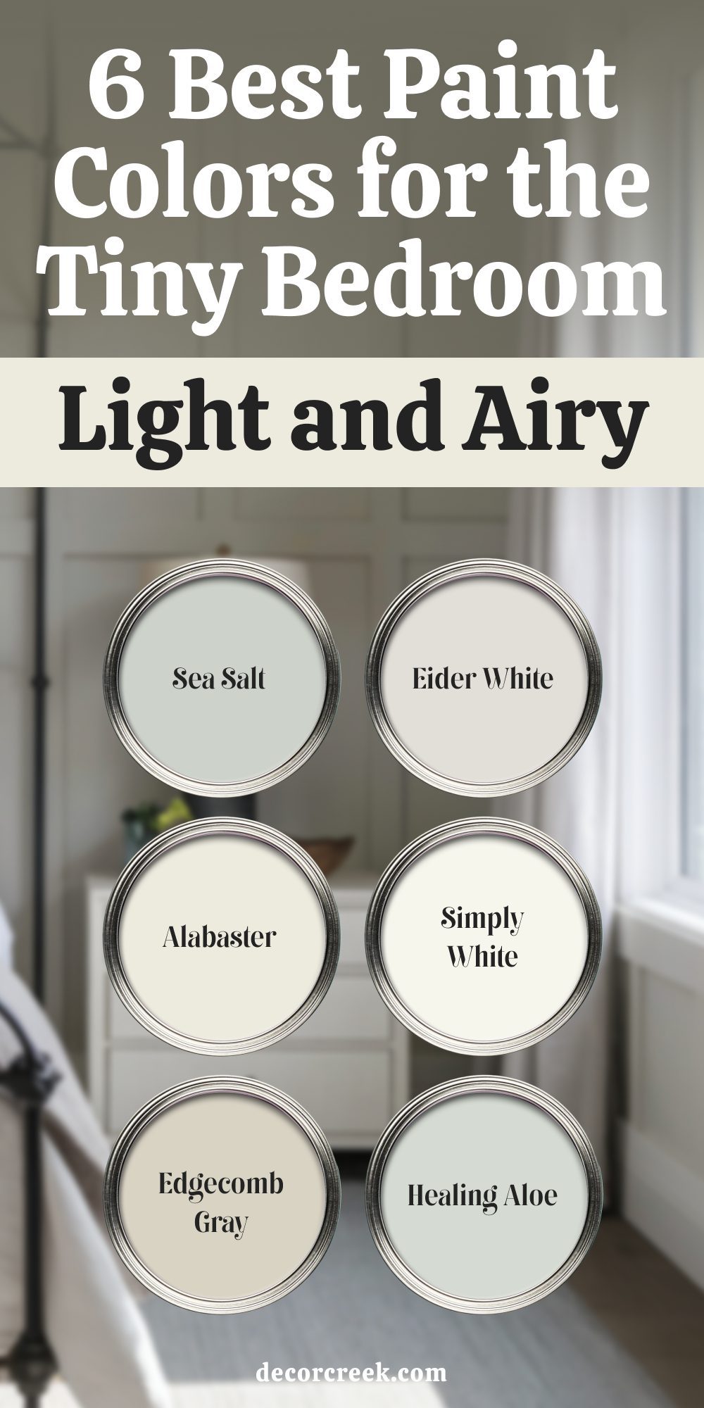 6 Best Paint Colors for the Tiny Bedroom, Light and Airy