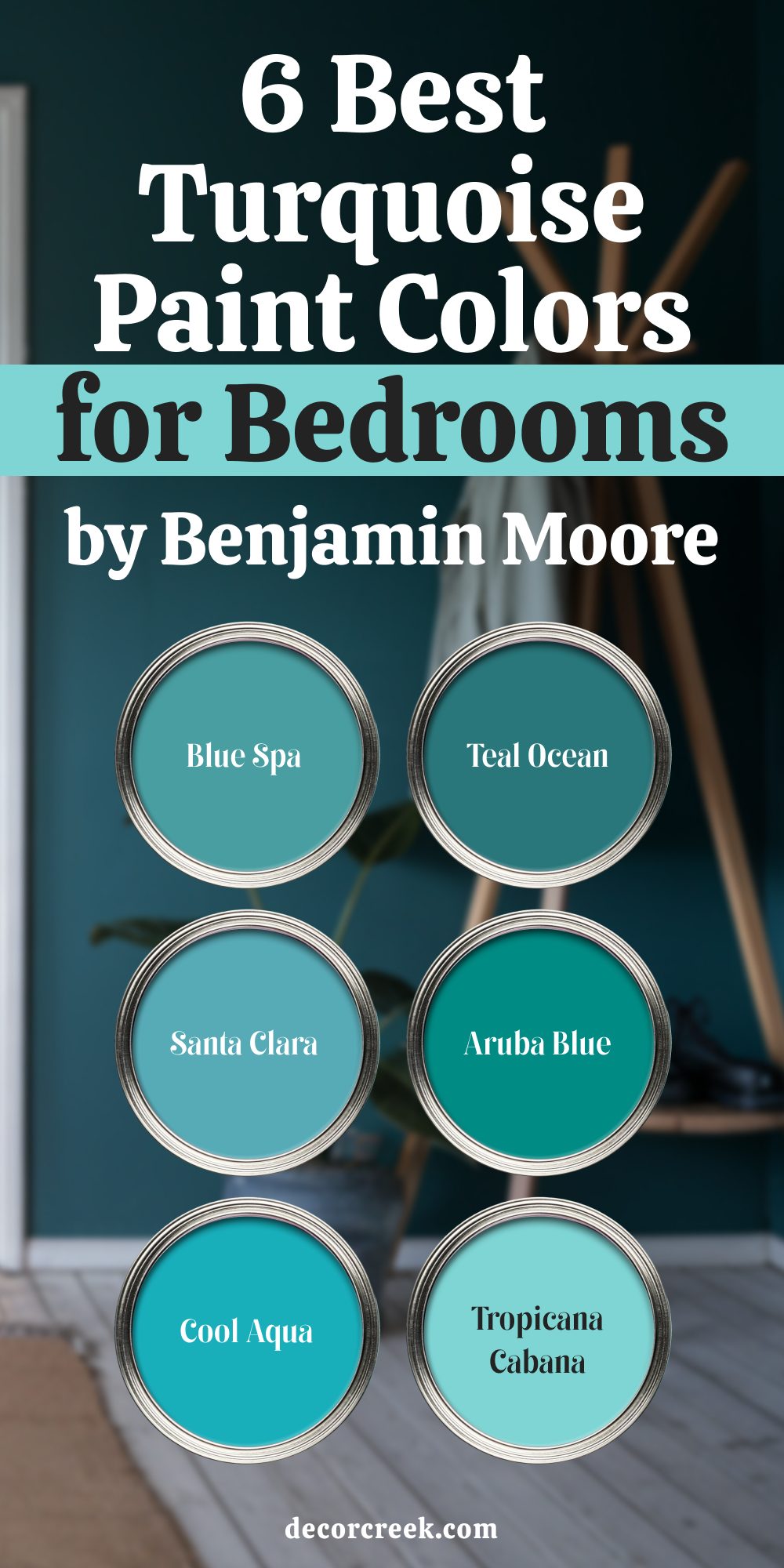 6 Best Turquoise Paint Colors for Bedrooms by Benjamin Moore