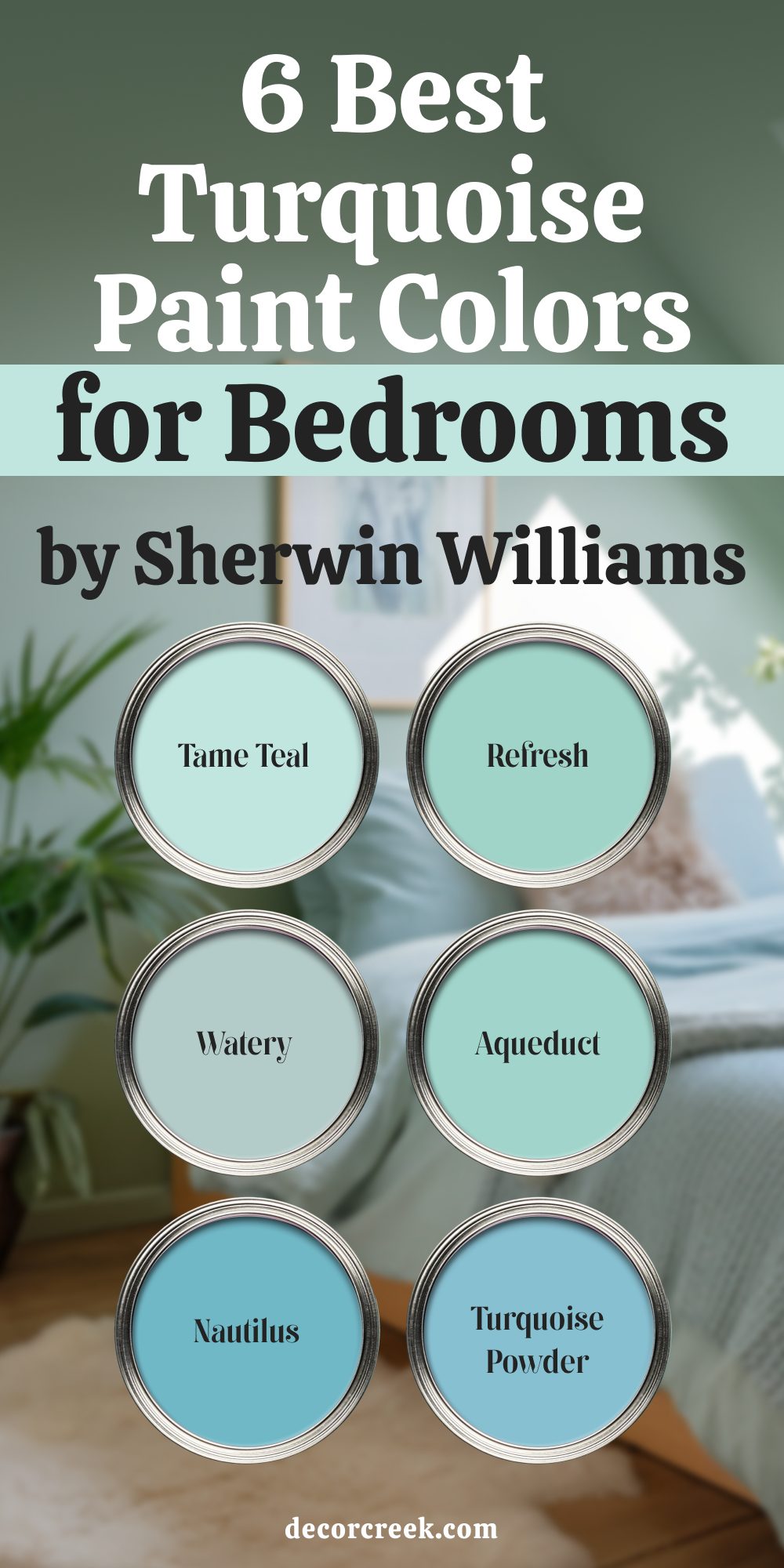 6 Best Turquoise Paint Colors for Bedrooms by Sherwin Williams