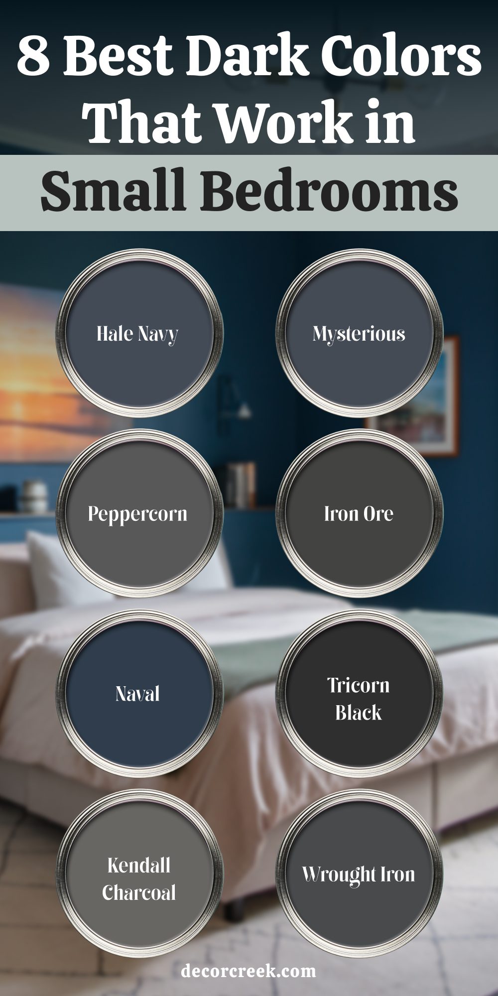 8 Best Dark Colors That Work in Small Bedrooms