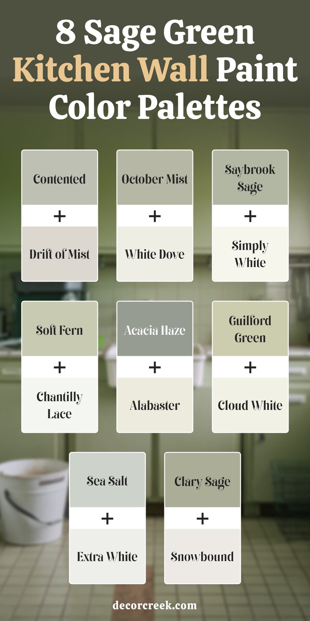 8 Sage Green Kitchen Wall Paint Color Palettes