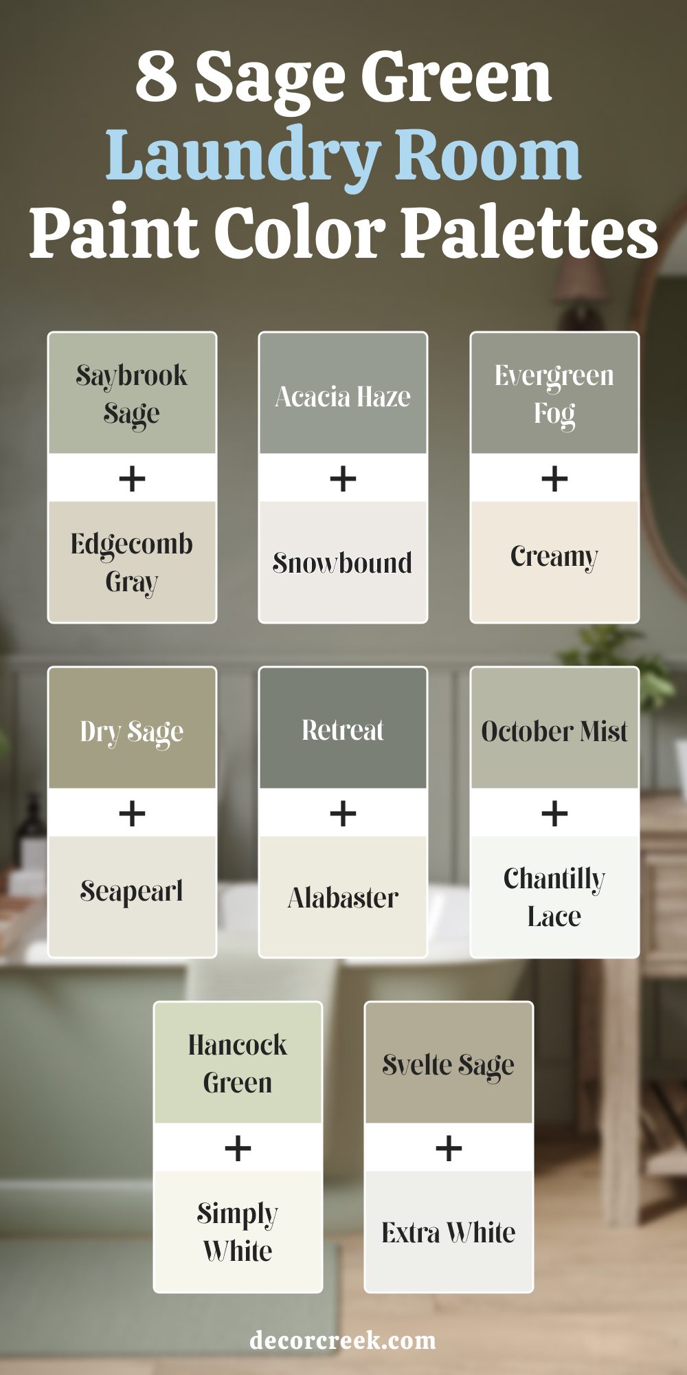 8 Sage Green Laundry Room Paint Color Palettes