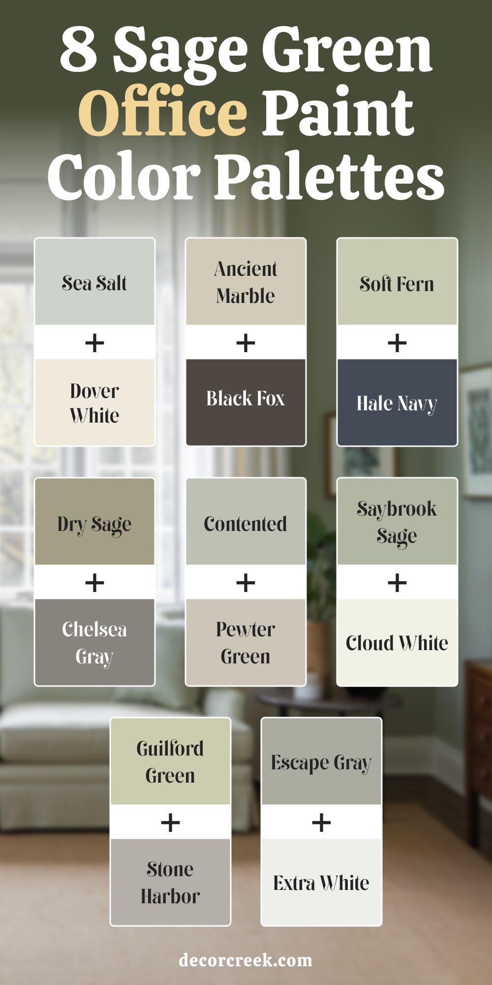 8 Sage Green Office Paint Color Palettes