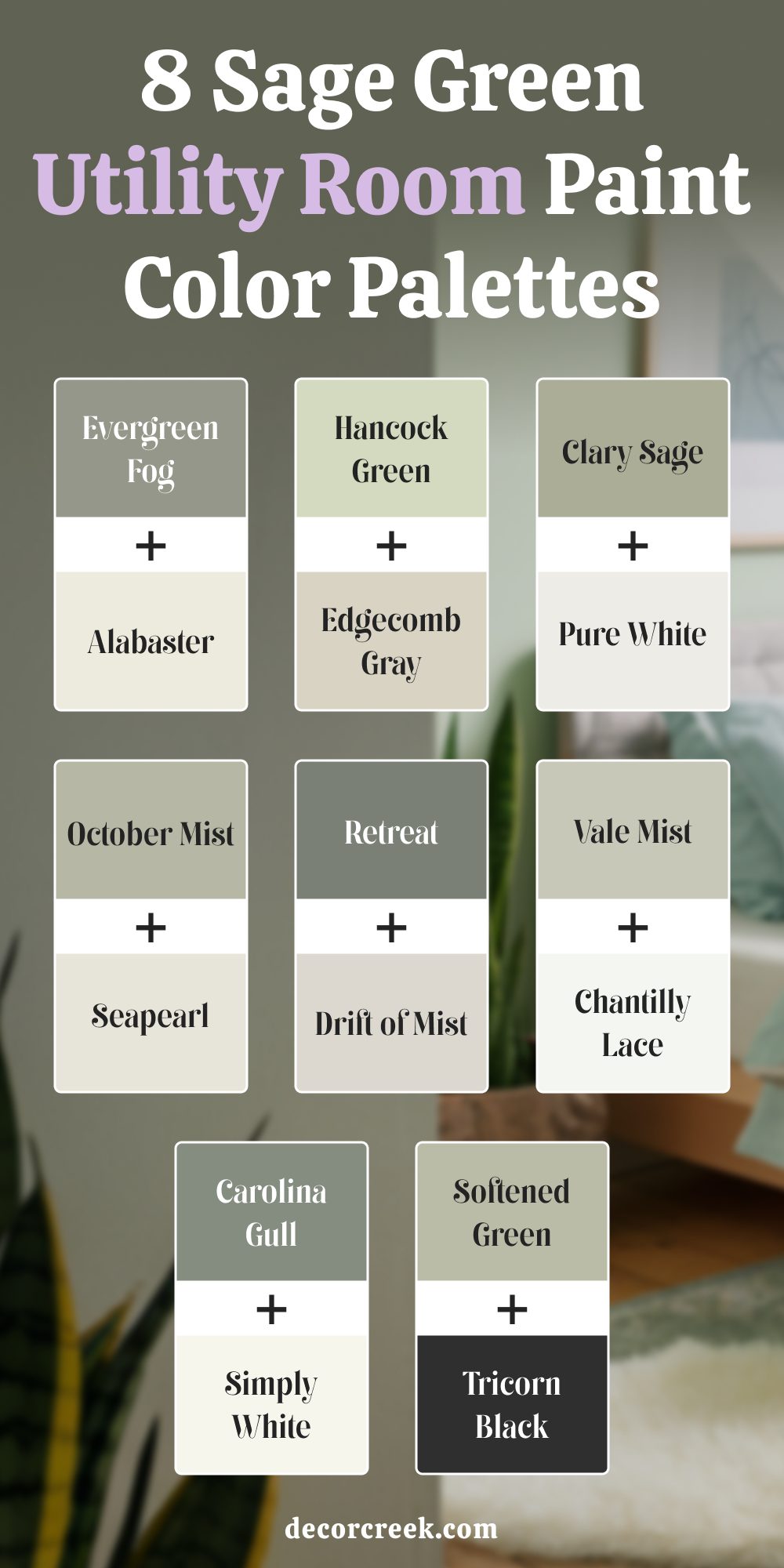 8 Sage Green Utility Room Paint Color Palettes